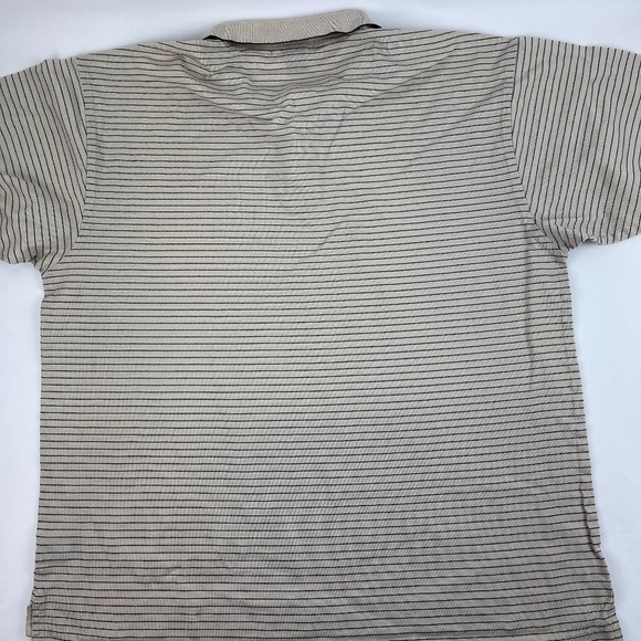 Nautica Polo Mens XL Cream Black Striped - Picture 10 of 10